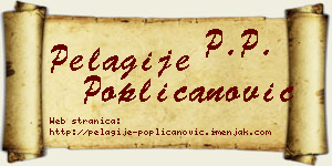 Pelagije Popličanović vizit kartica